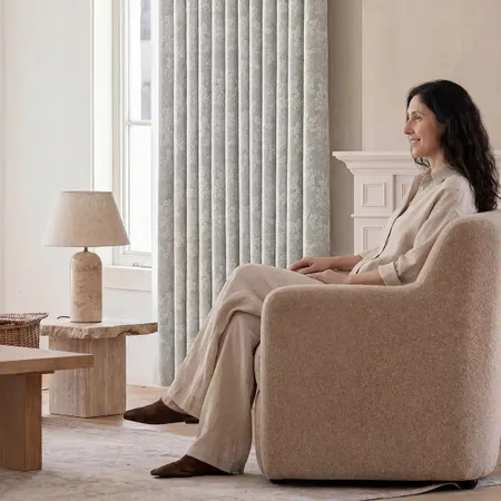 Apricotta Textured Chenille Blackout Curtain for Living Room
