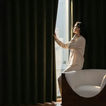 a sample of Moonlit Dual-Sided Chenille Blackout Curtains