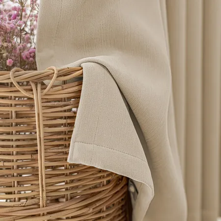the details of Eve Textured Chenille 100% Blackout Curtains | Chenille Velvet Curtains