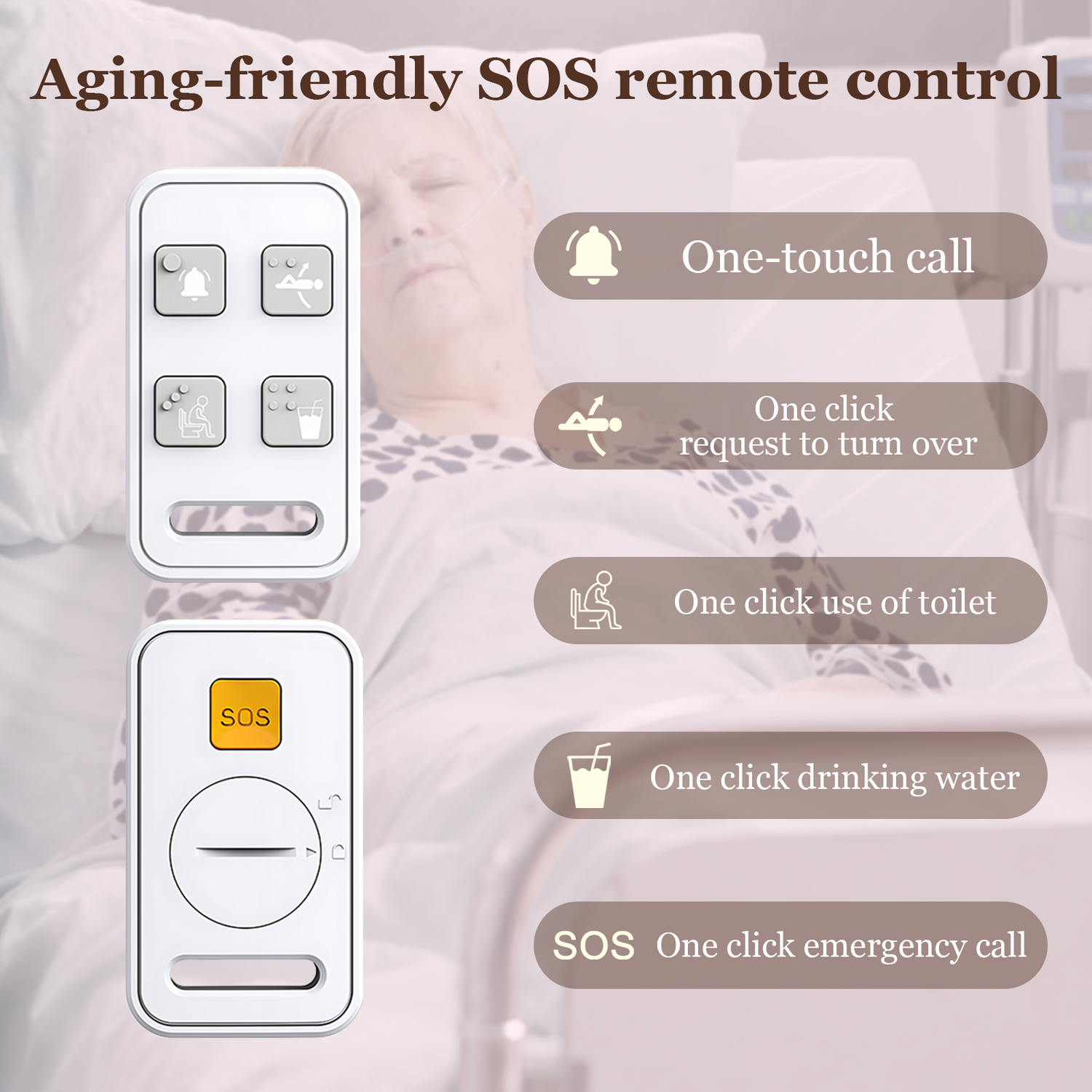 ABM520 5-inch elderly care video monitor with SOS remote