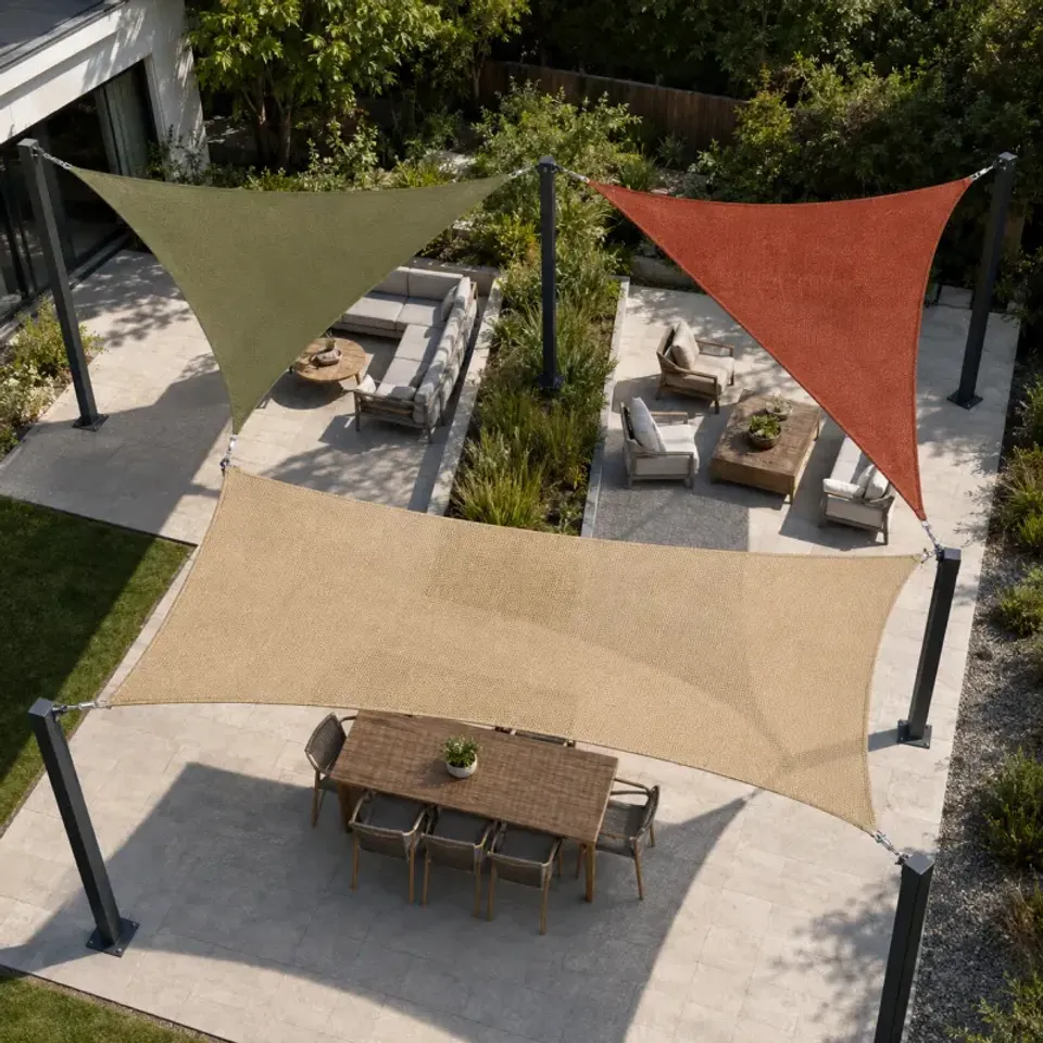 Custom Breathable HDPE Shade Sail – Triangle, Rectangle & Quadrilateral