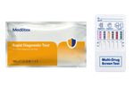 Medotex multi panel drug test cassette showing drug screening results for multiple substances