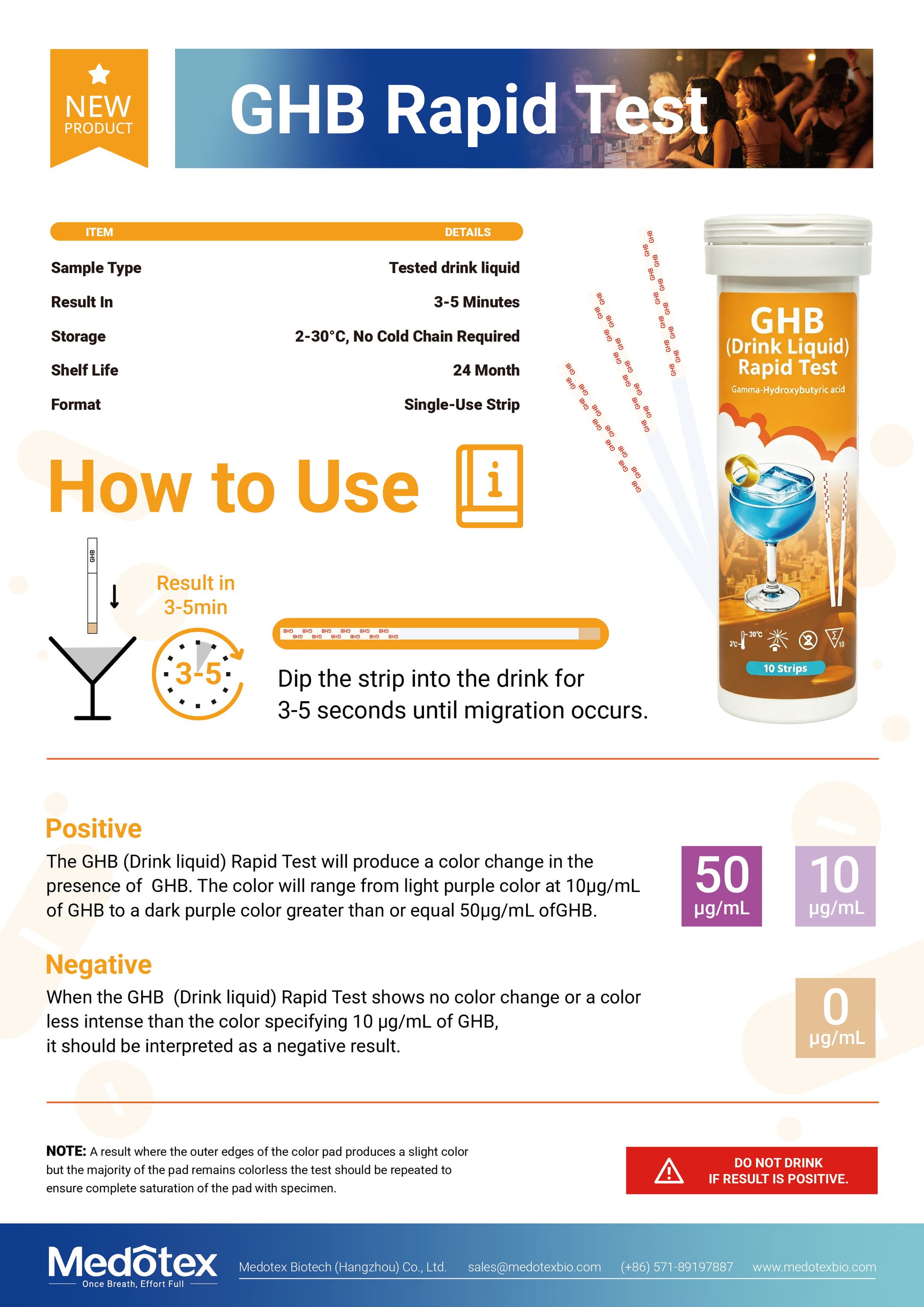 how to use GHB Rapid Test for drink spiking