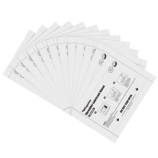 Wingwise Paper Shredder Lubricant Sheets, Sharpens Blades & Prevents Jams, 12-Pack,24-Pack,48-Pack