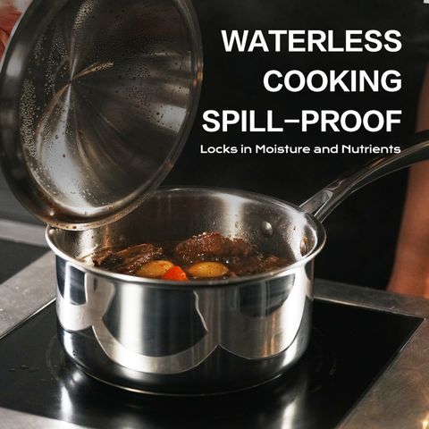 3-Quart 5-Ply Stainless Steel Saucepan with Lid