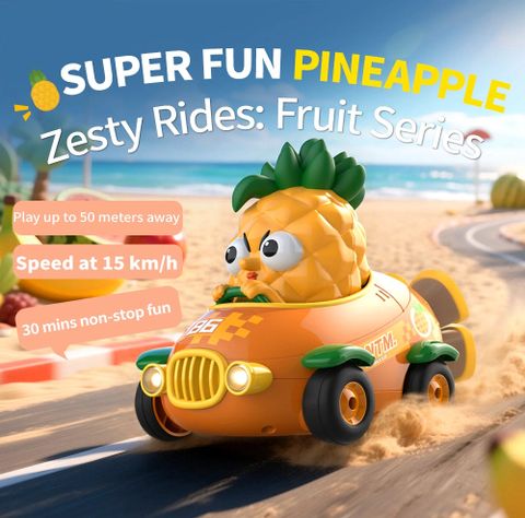 Y02 Pineapple Sprint RC Car, Cute Realistic Fruit Racing Car with 360° Spin, Toy Car for Boys