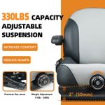 Lumina universal suspension seat with 2-inch suspension travel and adjustable weight support up to 330 lbs