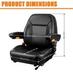 Lumina zero turn lawn mower seat dimensions and size specifications