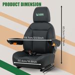 Lumina universal forklift and tractor seat dimensions including adjustable headrest and armrests