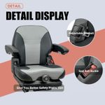 Lumina tractor suspension seat with retractable seat belt and secure buckle system for operator safety