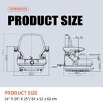 Universal tractor suspension seat dimensions and mounting specifications for tractors and zero-turn mowers
