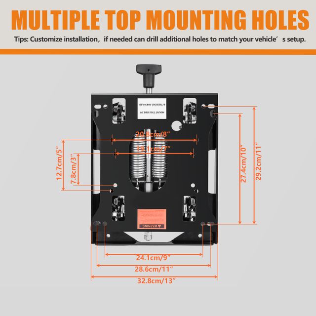 Universal Low Profile Seat Suspension Kit Without Sliding Rail for Zero Turn Lawn Mower Tractor Forklift,Compatible Most Aftermarket Seats