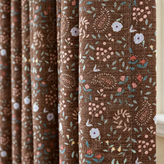 Cottage Garden Floral Printed Linen Curtain