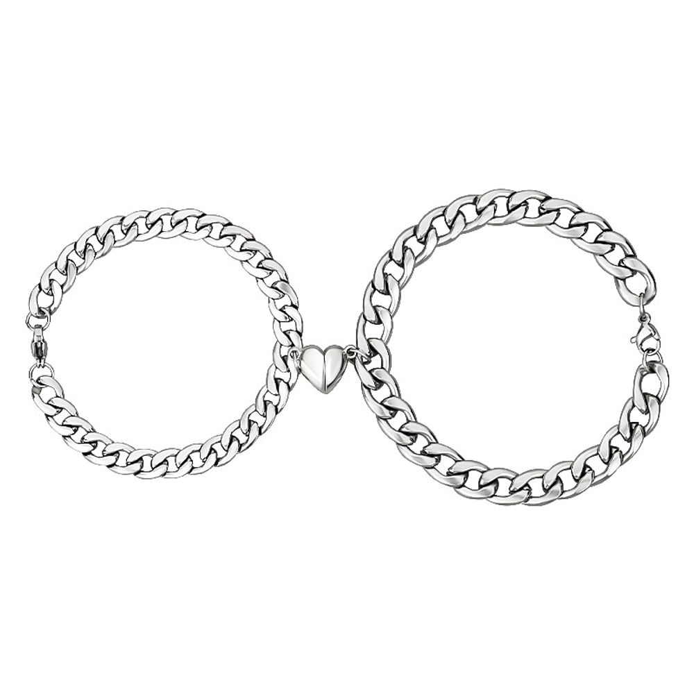 Heart-shape Couple Magnet Attracting Bracelets for Men Women Jewelry Gifts