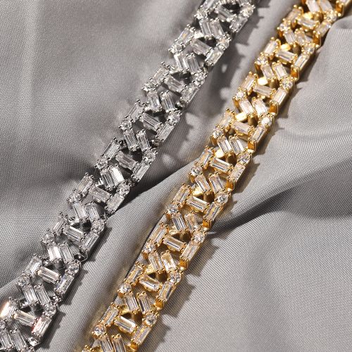 12mm 18K Gold/ White Gold Plated Iced Out Chain for Men Women