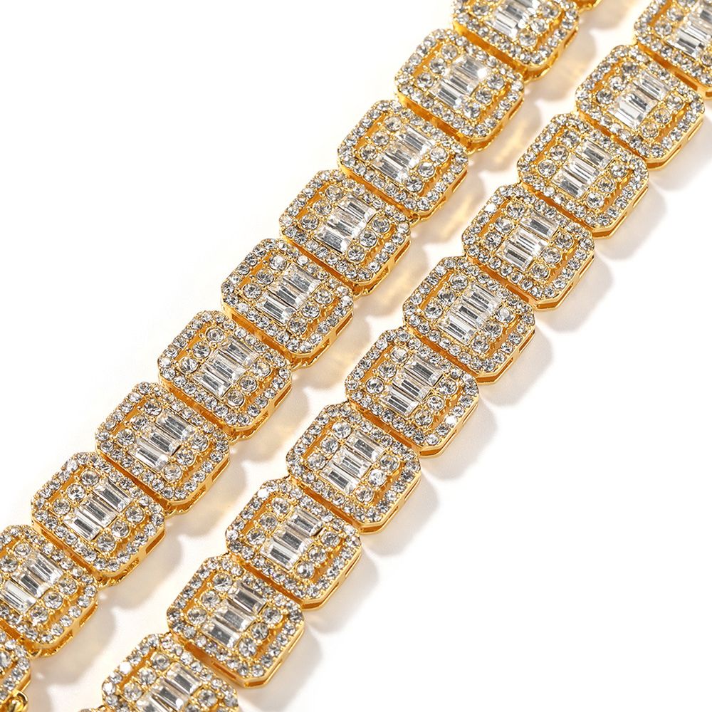 Cadena de tenis Hip Hop con diamantes de 13 mm para hombres y mujeres