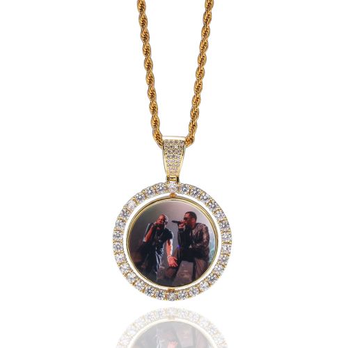 Iced Rotatable Double-Sided Custom Photo Pendant