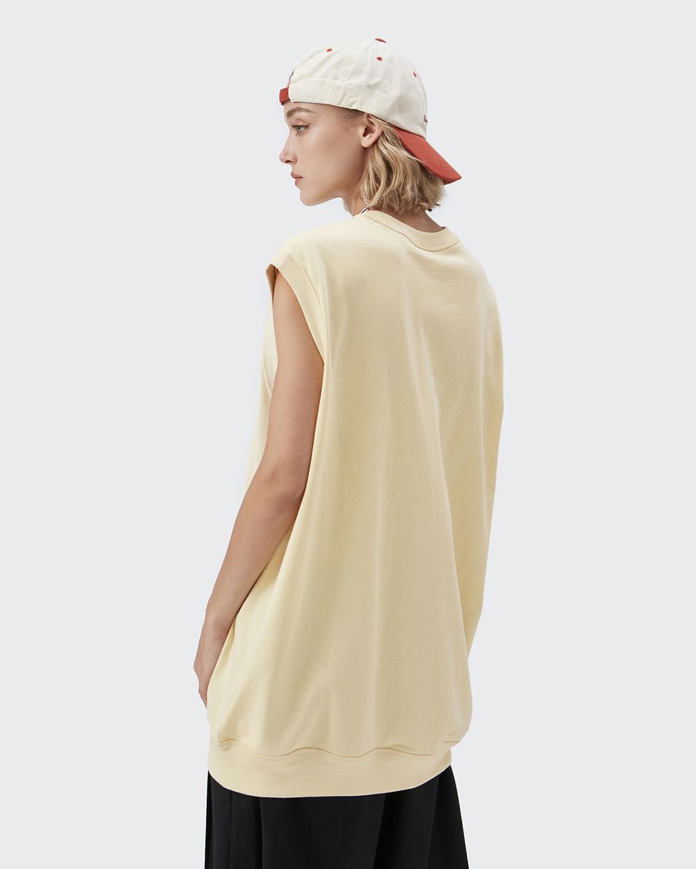 Regular Cotton Plain Sleeveless T-shirt