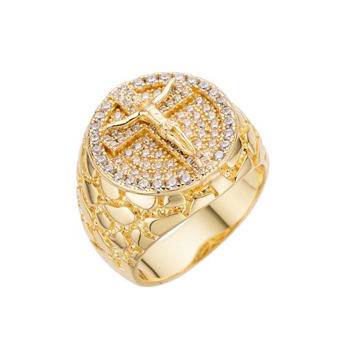 Solid 925 Sterling Silver Cross & Jesus Ring