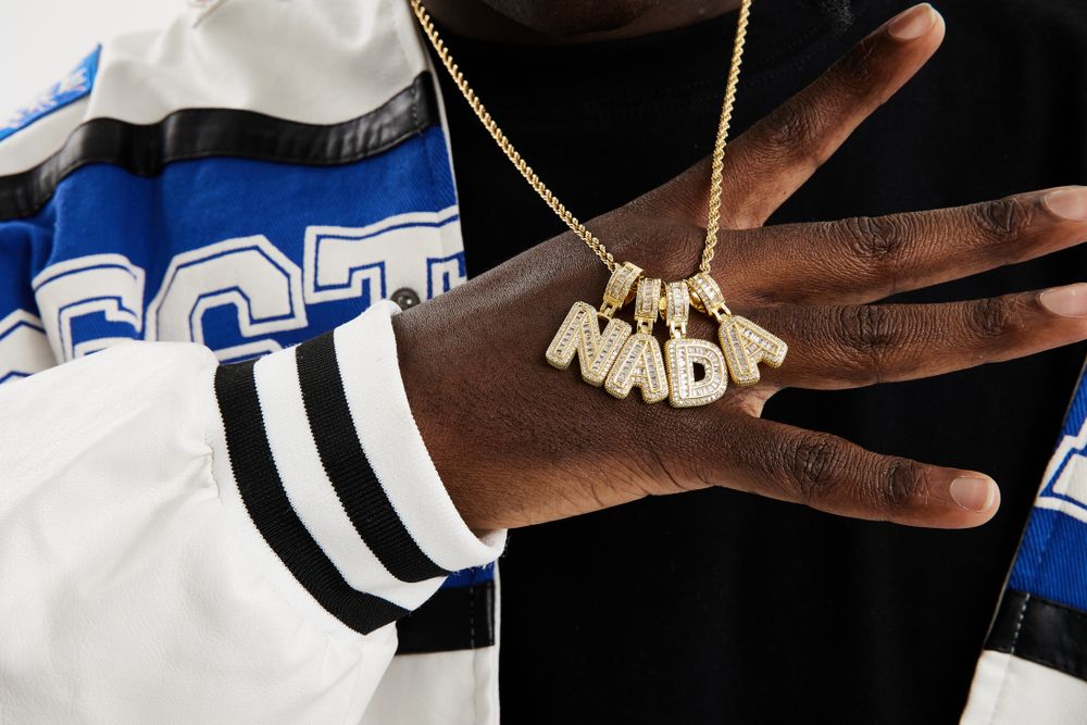 Iced Out Number & Letter A-Z Pendant Necklace