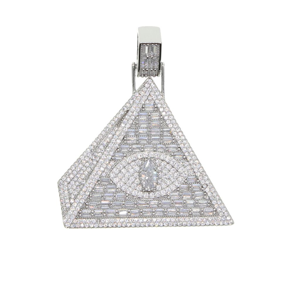 Iced Out Halskette mit Pyramiden-Anhänger für Männer und Frauen