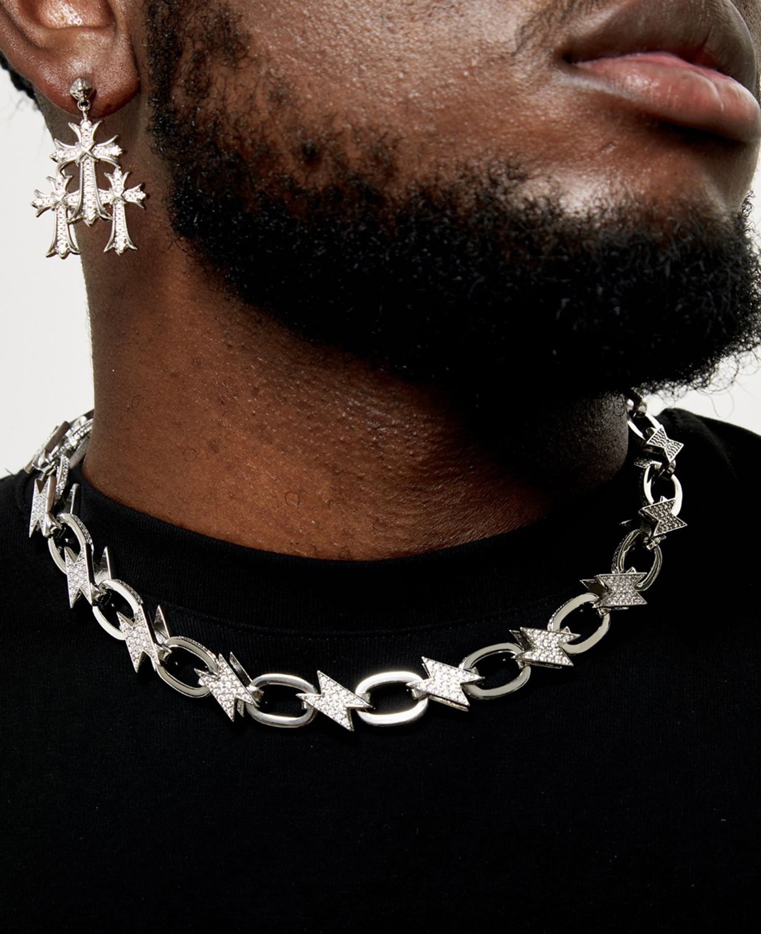 12mm 18K Gold Plated Lightning Bolt Link Chain for Men Women