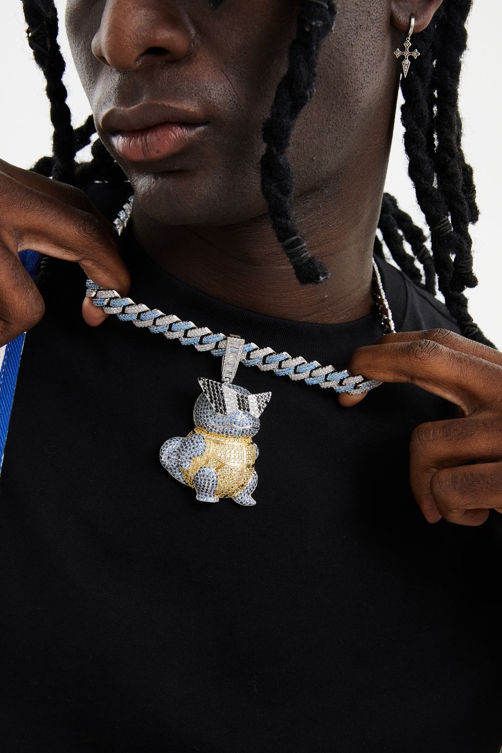 Cute Cartoon Squirtle Bling Iced Out Necklace