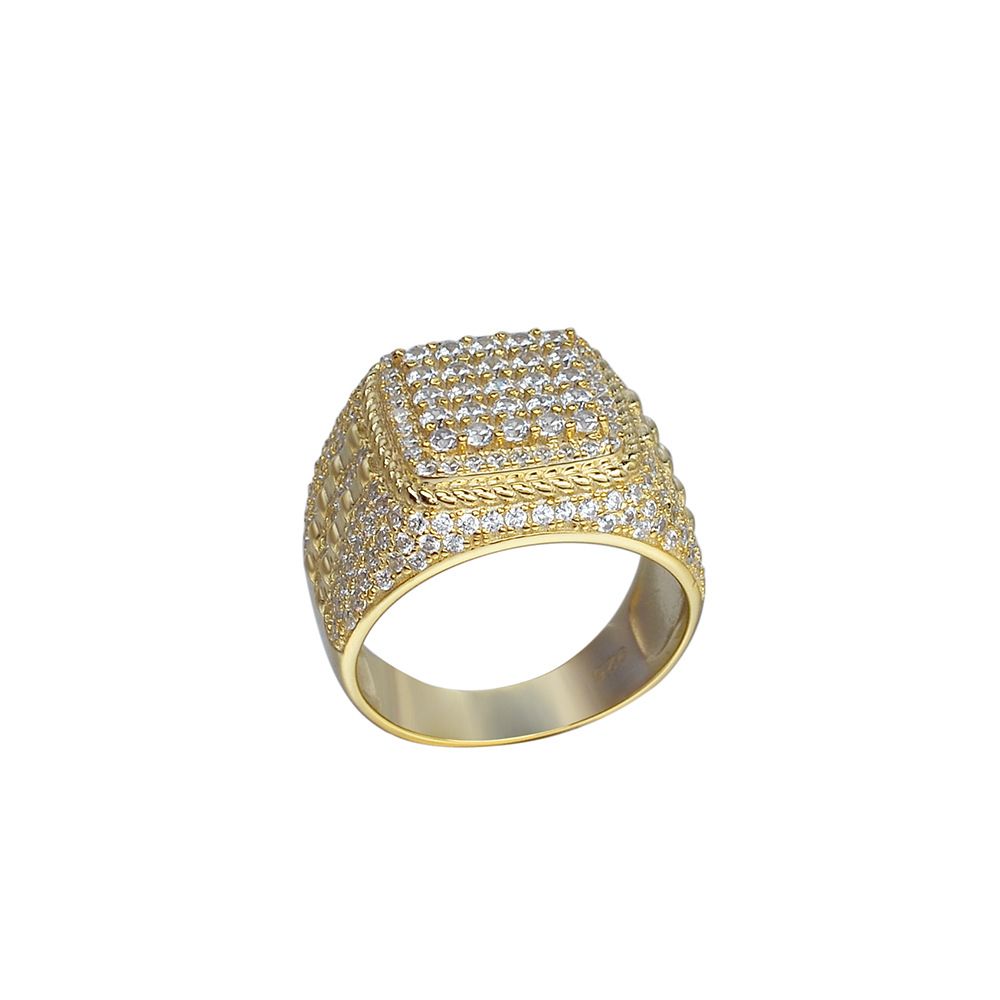 Iced Out Solid 925 Sterling Silver Ring for Men