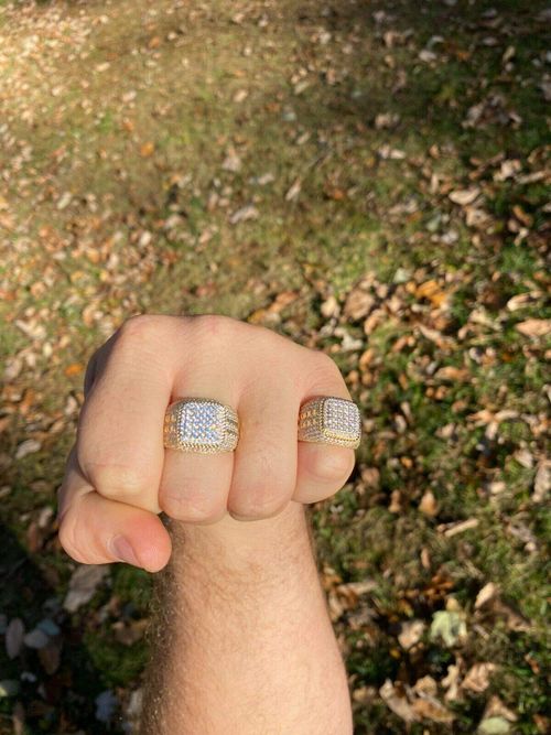 Iced Out Solid 925 Sterling Silver Ring for Men