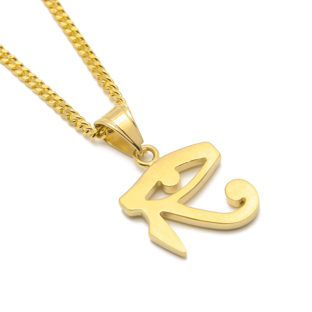 18K Gold Plated Eye of Horus Pendant Necklace Ancient Egyptian Coptic Jewelry for Men Women