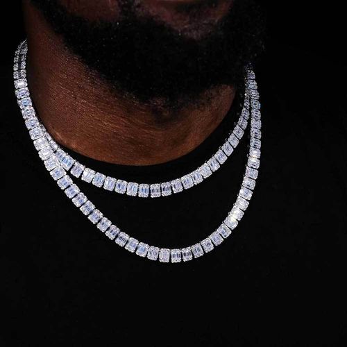 8mm Hip Hop Sparkling Cluster Tennis Chain Necklace for Men