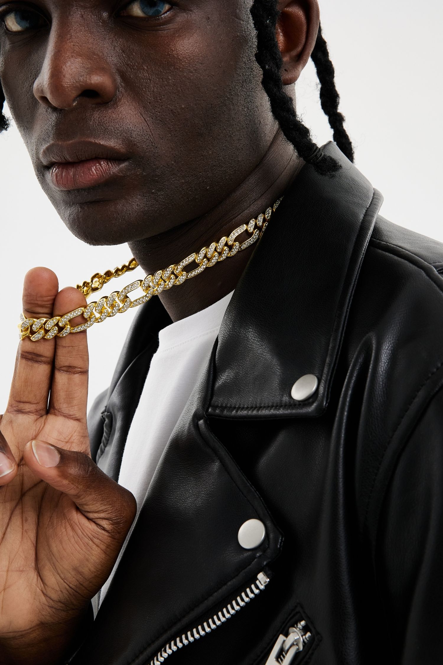 13mm Full Iced Out Figaro Link Chain for Men Women