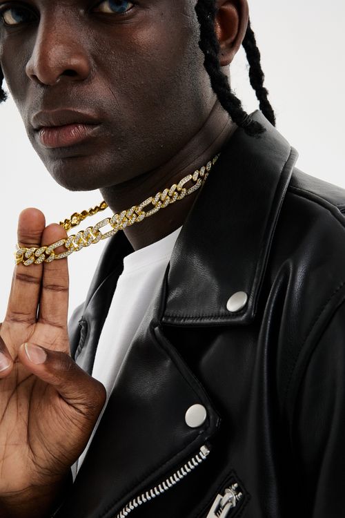 13mm Full Iced Out Figaro Link Chain for Men Women