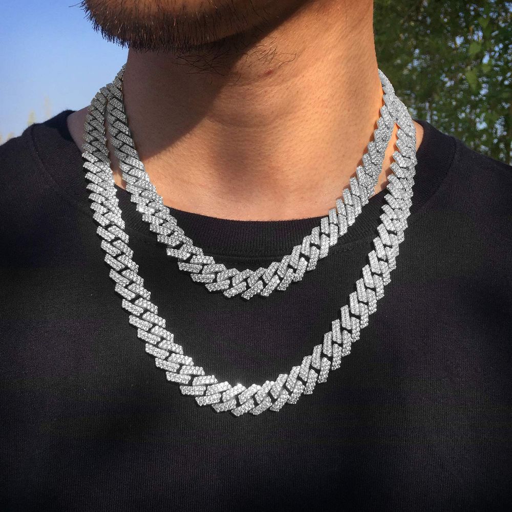 18mm Hip Hop Iced Out Cuban Miami Link Chain for Men Women
