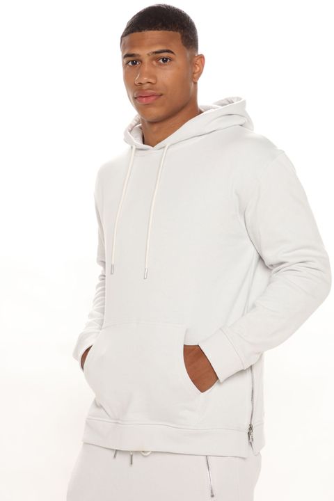 Sweat à capuche zip latéral Tyson - Stone