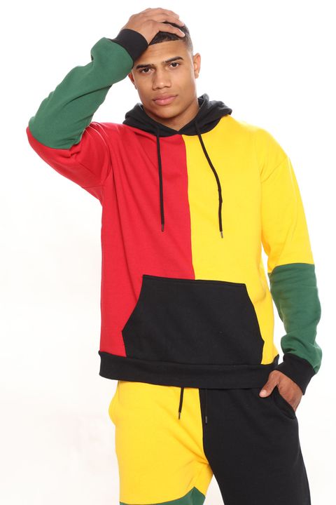 Sweat à capuche Got Choices Colorblock - Moutarde/combo