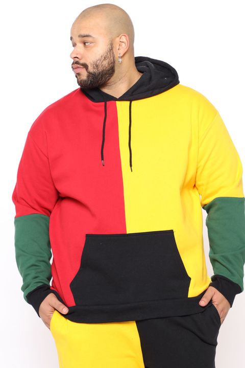 Sweat à capuche Got Choices Colorblock - Moutarde/combo