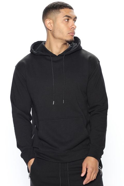 Sweat à capuche zippé sur le côté Tyson - Noir