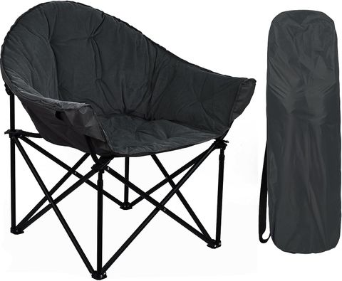 GREZJXC Sillas tipo platillo plegables con forma de mariposa, con capacidad de peso de 300 libras, silla acogedora para relajarse, jugar o como asiento adicional para invitados, color negro