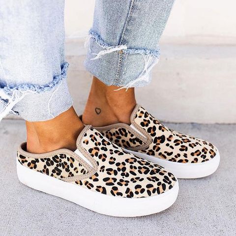 Zapatillas sin cordones de leopardo Marvelall Wide