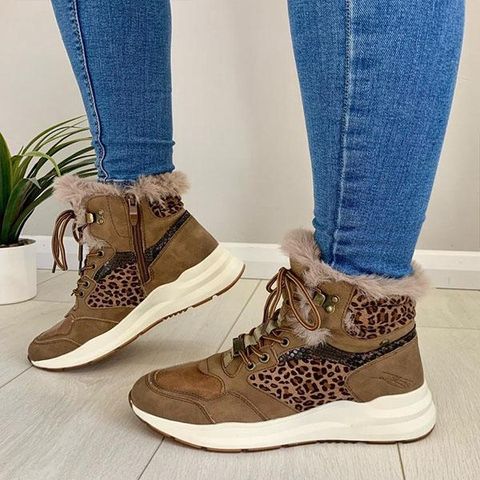 Botines War de patchwork con estampado de leopardo de Marvelall