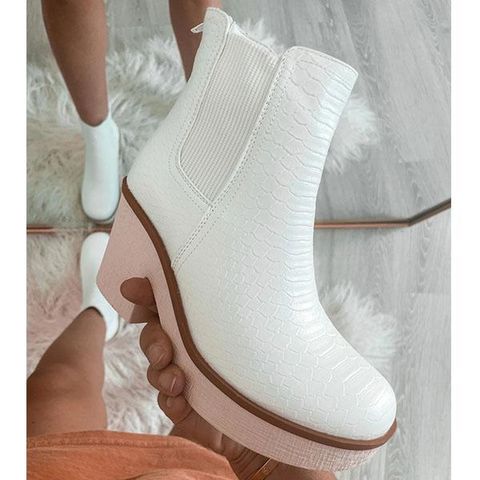 Botas con plataforma de gamuza sintética adorables con cremallera de Marvelall