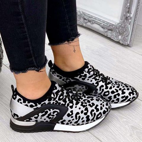 Zapatillas de moda de leopardo plateado de Marvelall