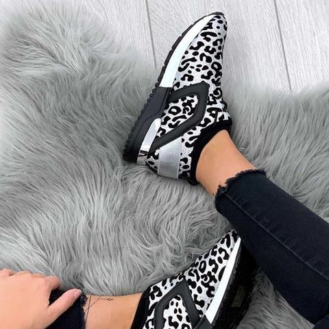 Zapatillas de moda de leopardo plateado de Marvelall