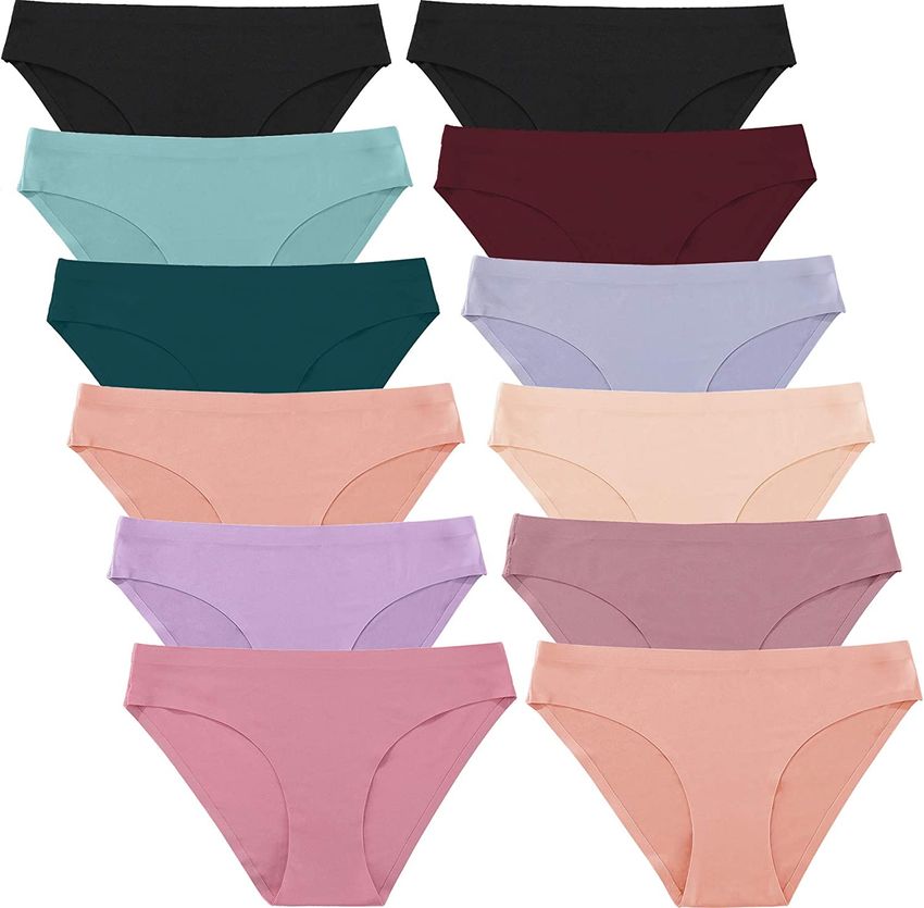 FINETOO No Show Female Hipster Panties, 6 Pack, XS-XL 