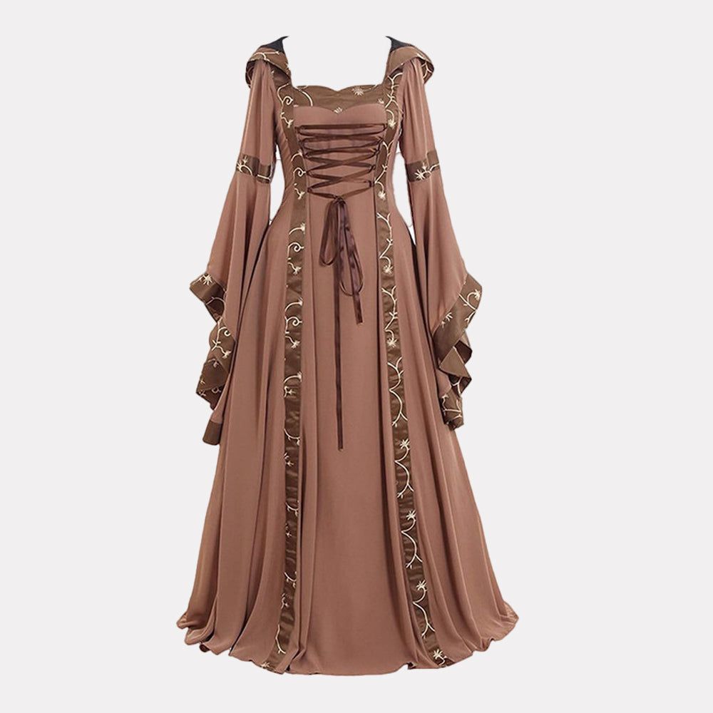 Halloween Hooded Gothic Renaissance Maxi Dress