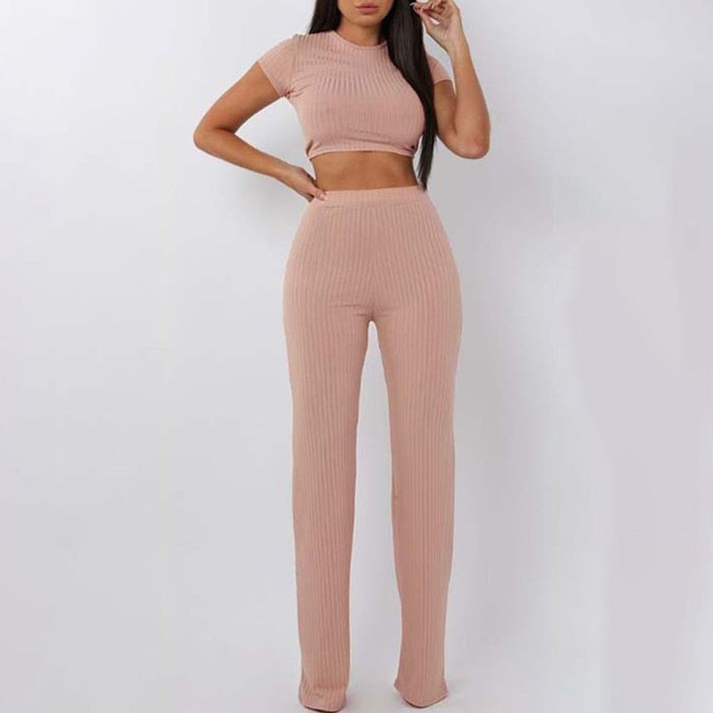 Knitted Wide Leg Pant Sets