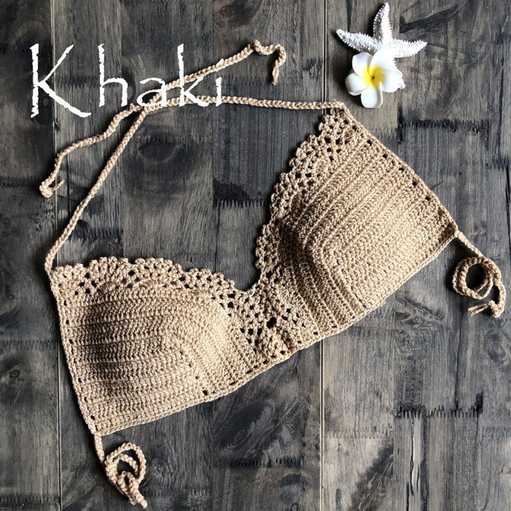 Knit Crochet Bikini Swim Tops