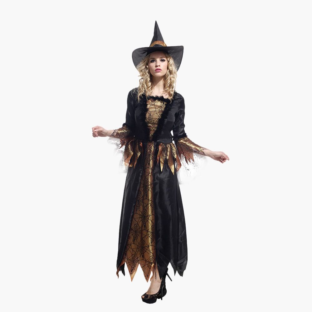 Spider Web Witch Costume Halloween Dress