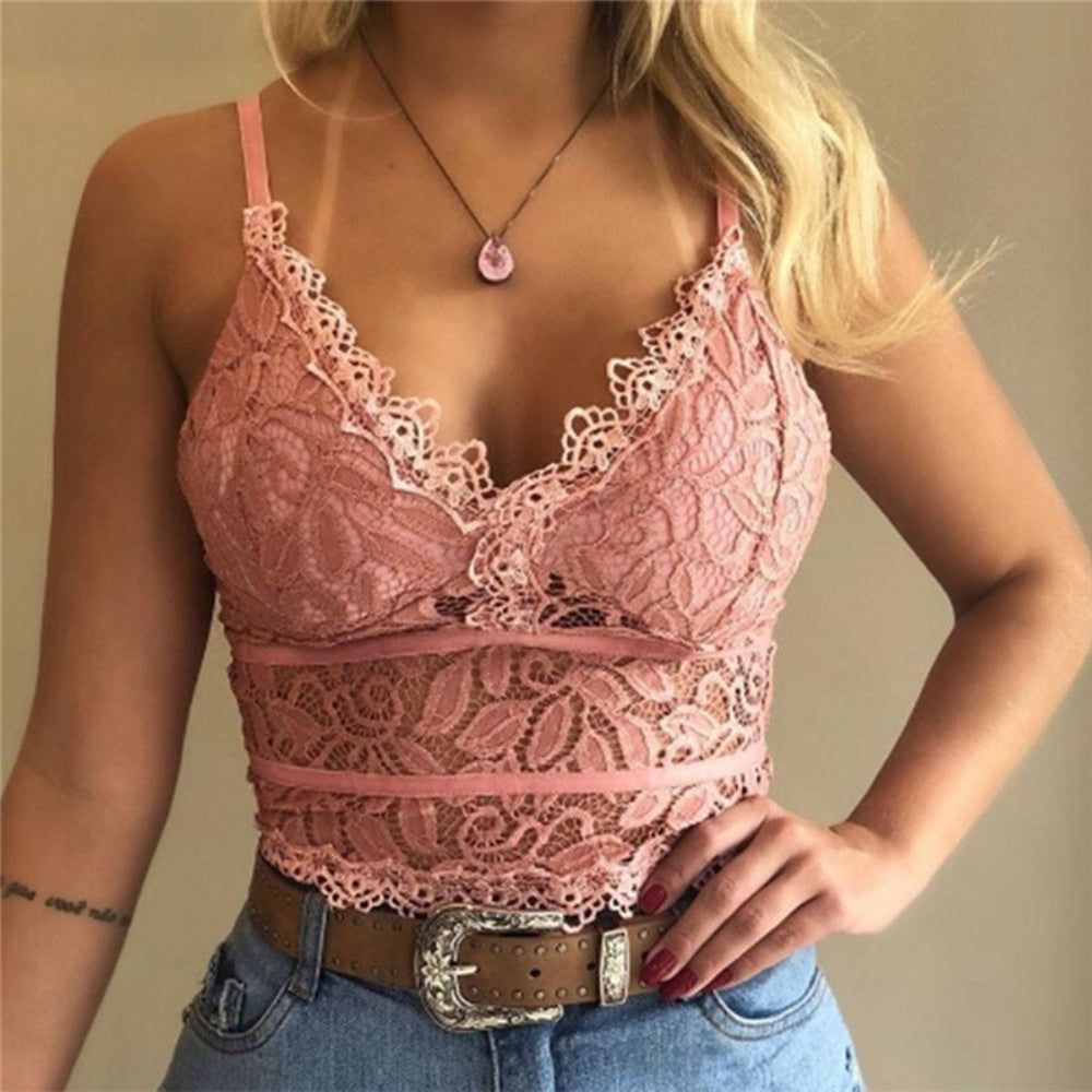 Floral Lace Tank Tops